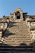 Angkor Wat temple, the central group 'Bakan' interrupted by stairs ascending in a single flight of steps to the top level. 